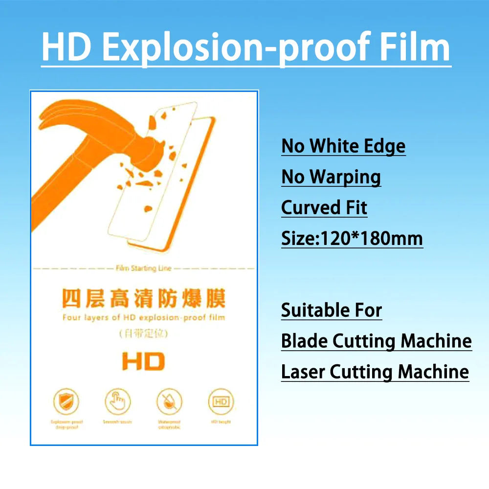 50Pcs MZSeries 120x180mm Matte Anti-peep HD Privacy Flexibility Hydrogel Film For Mobile Phone Screen Protector Cutting Machine