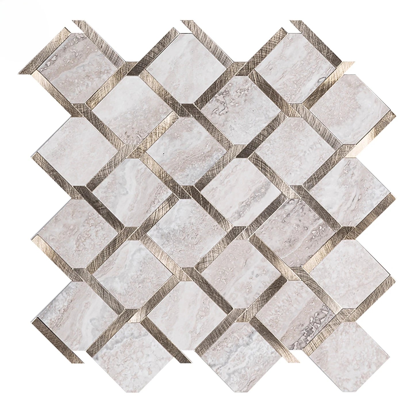 Mosaic Wall Tile Peel and Stick Self Adhesive Wall Stickers Waterproof Aluminum Composite Rectangle Kitchen Bath Tile Backsplash