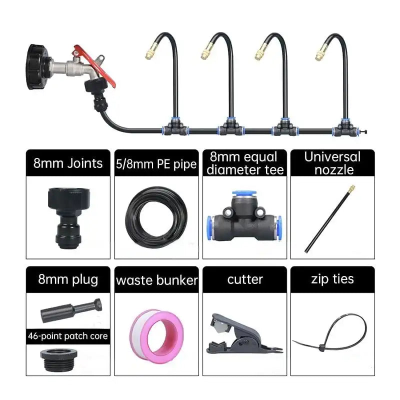 20M-5M DIY Universal Sprayer Kit 360° Curved Garden Automatic Irrigation System for Garden Plant Fogging Watering Irrigation New