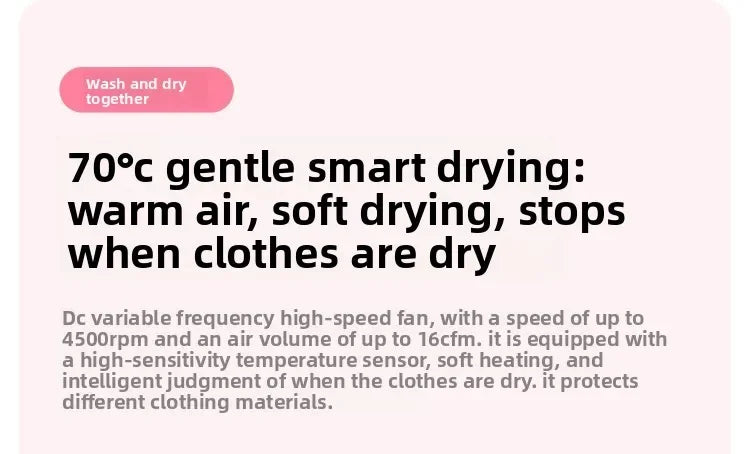 Tidesmit JOYFACE 2Mini 220V portable washing machine and dryer side view showing compact laundry tub design