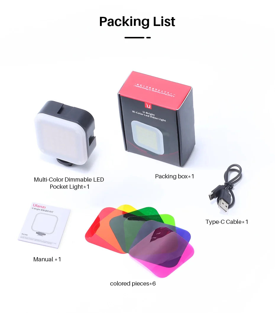 LED Video Light Dimmable Vlog Panel | 3200-5600K Adjustable Color Tidesmit