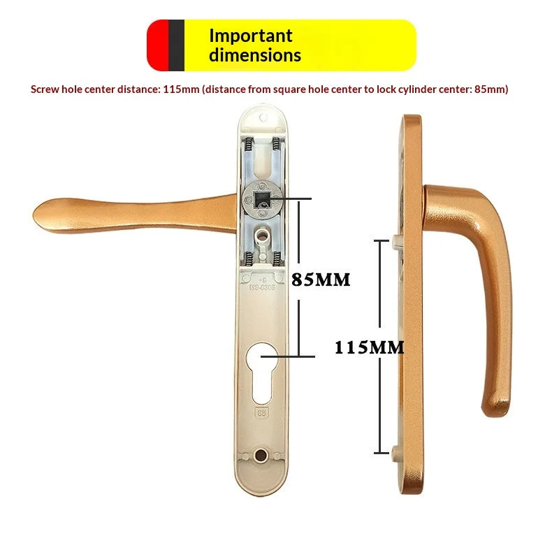 Thermal‑Break Aluminum Swing Door Ultra‑Thin Handle Lock for Aluminum Alloy Double Door Diamond‑Mesh Screen Door Hardware