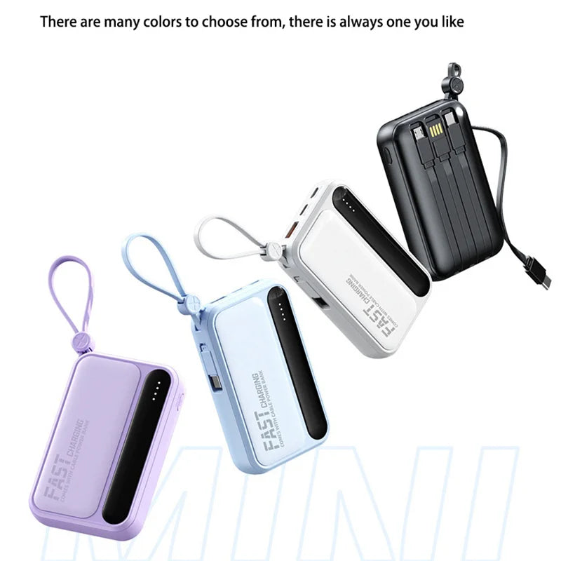 Portable Power Bank with Built-in Cables - Fast Charging 50000mAh Tidesmit