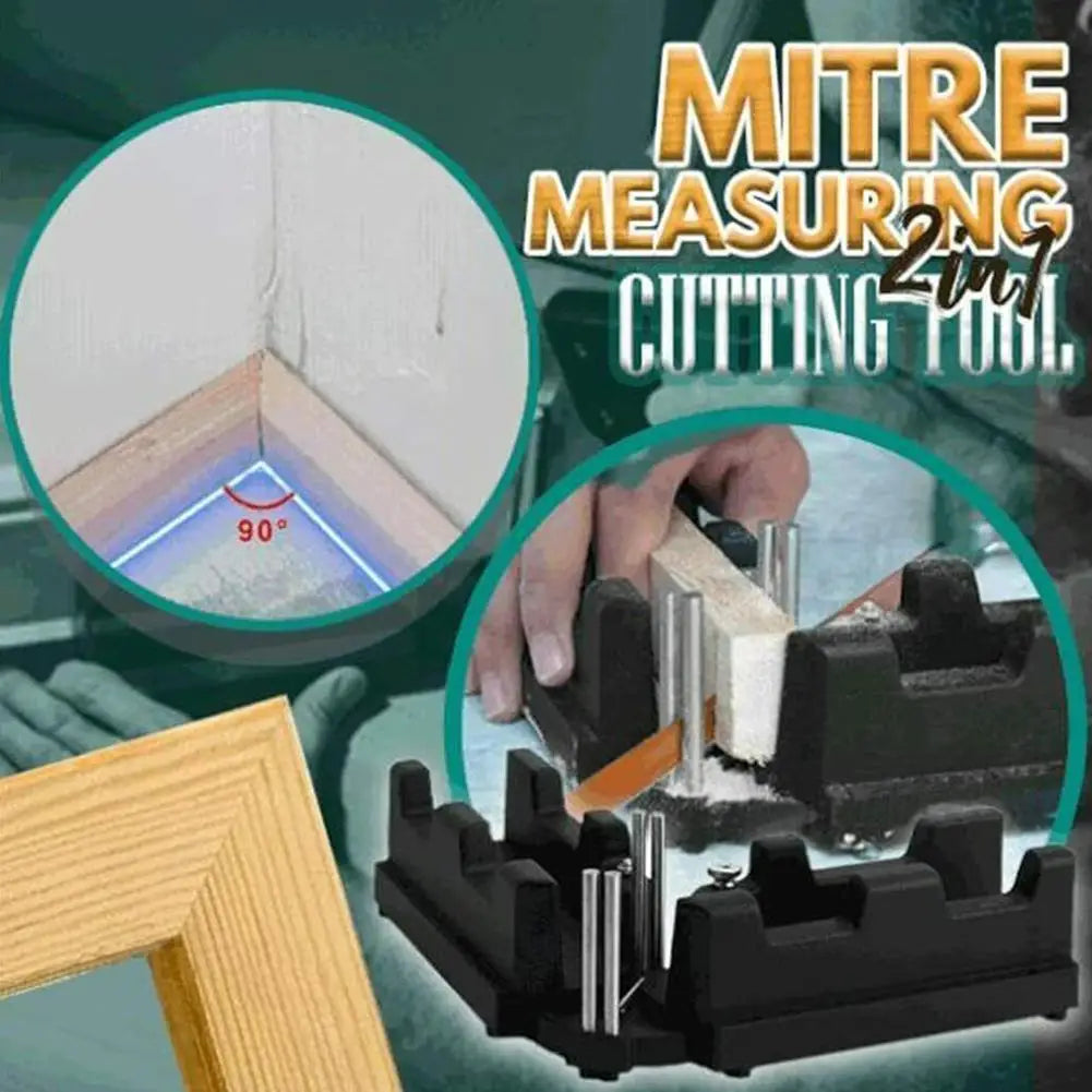 2 In 1 Miter Measuring Cutting Tool Bevel Gauge and Mitre Box Measuring Cutting Tool Measure Bevels and Miter Sawing Angle Cutti
