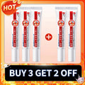 Five 20g white squeeze tubes of brightening spot treatment cream with red text and target graphics.
