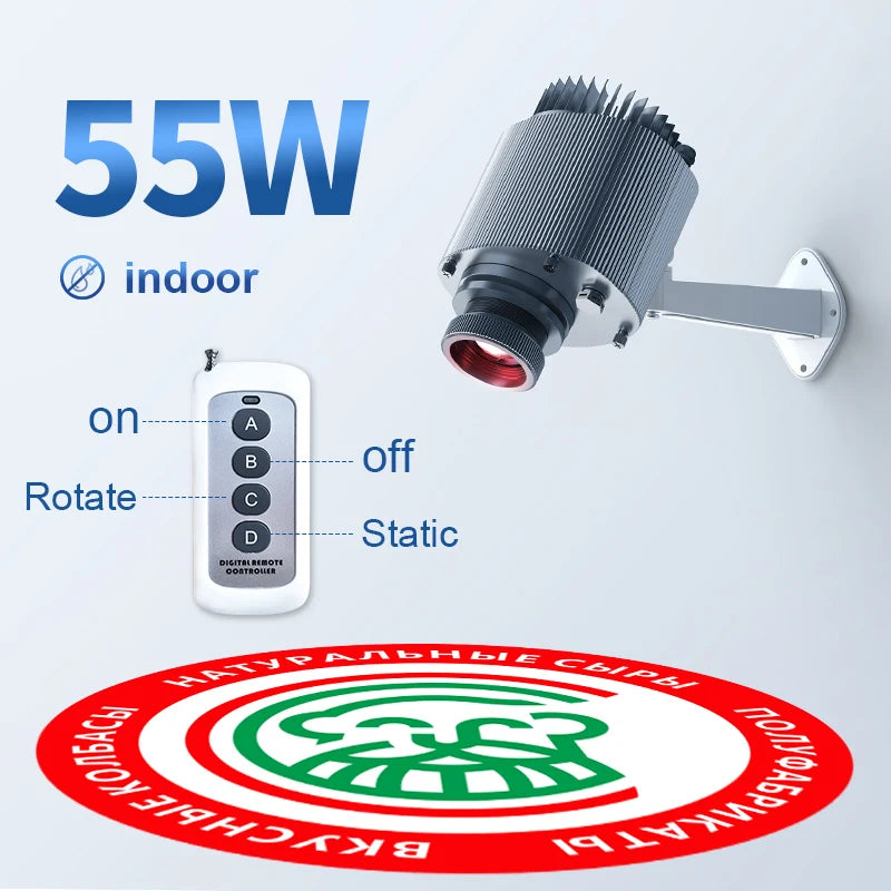 Custom Avatar Gobo Advertising Outdoor Lights IP67 Waterproof Rotating LED Logo Projector for Storefront & Shop Entrance Floor