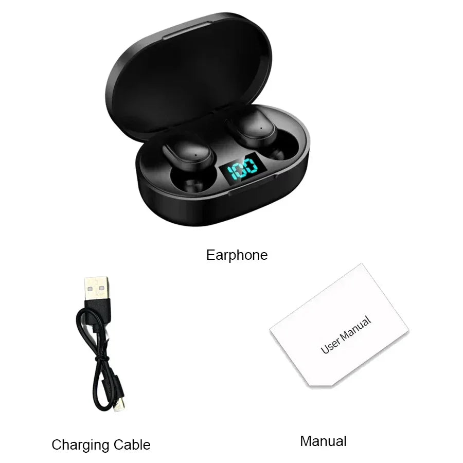 E6S TWS Bluetooth Earphones Wireless Bluetooth Headset Noise Cancelling Headsets With Microphone Headphones For Xiaomi iphone A Tidesmit