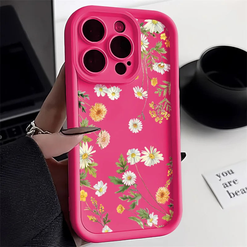 Flower Phone Case for iPhone, Shock-Absorbing Military-Grade Cover Rose Red DG61 Tidesmit