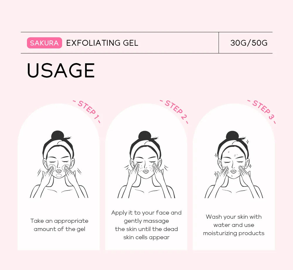 Sakura Exfoliating Gel | Deep Cleansing Face & Body Scrub 30g Scrubs Treatments Tidesmit
