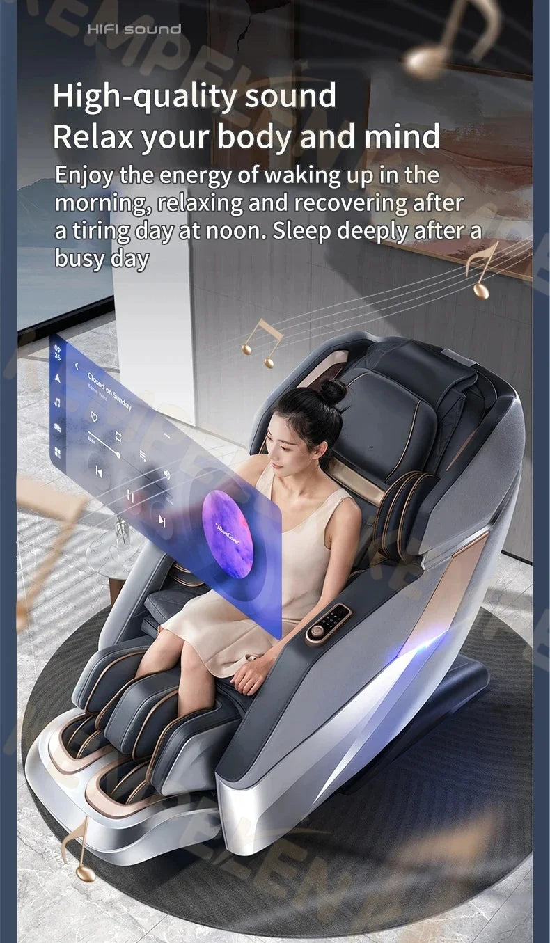 4D Full Body Massage Chair - Zero Gravity Heat Therapy - Black Body Shaping Massage Equipment Tidesmit