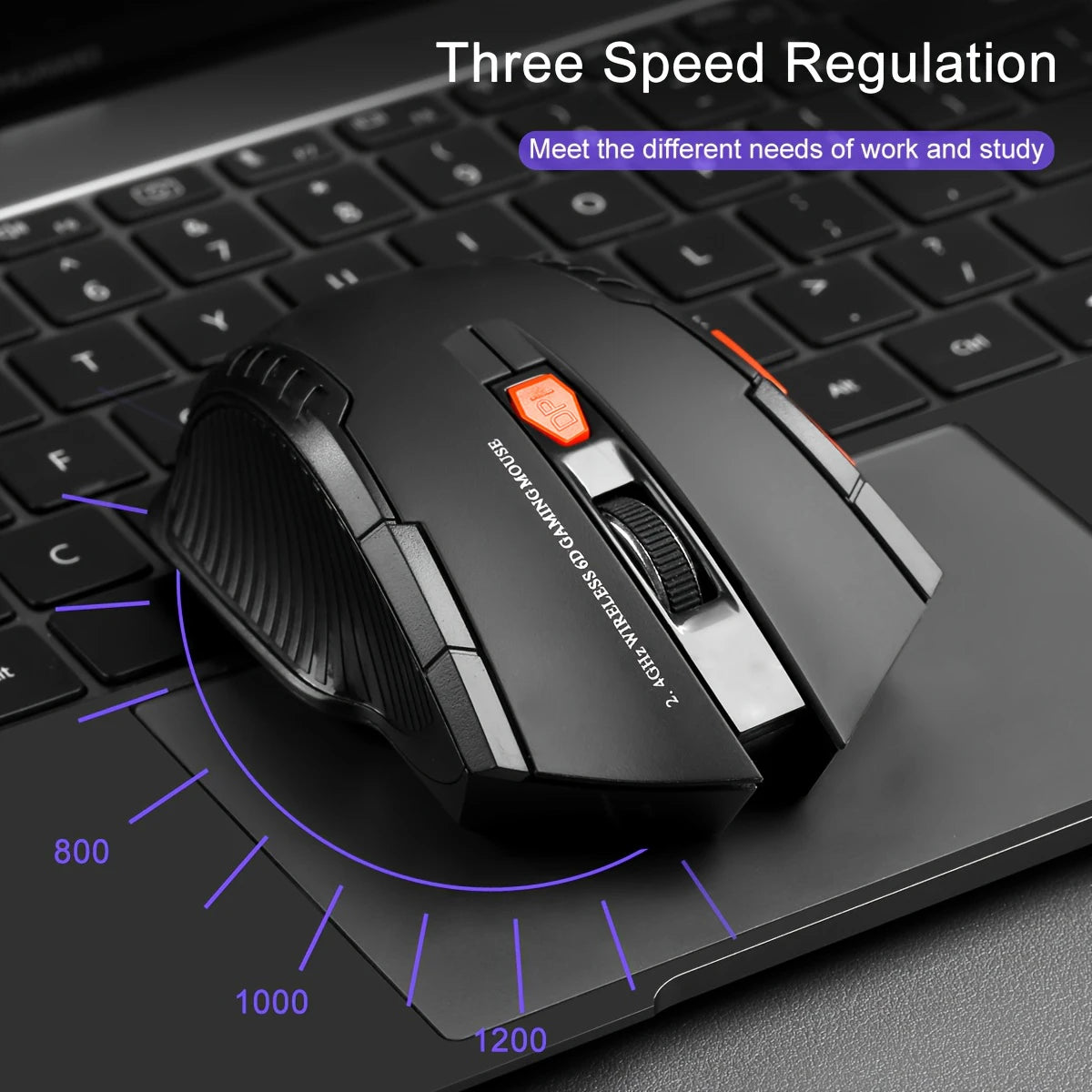 2.4G Wireless Mouse for Laptop Gamer Ergonomic Computer Mouse Wireless with USB Receiver 1600DPI 6 Buttons Portable Optical Mice