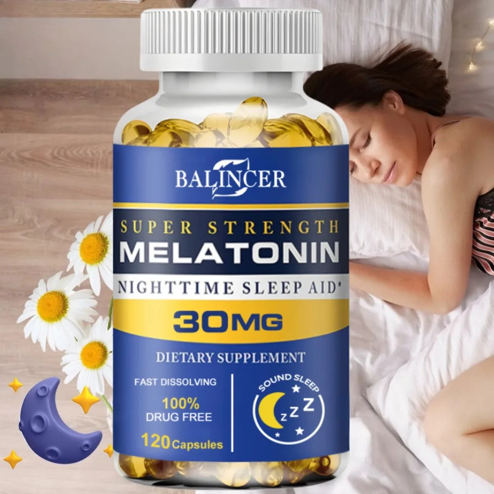 Dietary Supplement To Improve Nighttime Sleep Quality and Improve Insomnia, Reduce Waking Time, Boost Immunity, with Melatonin