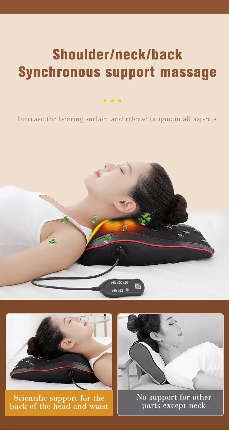 Shiatsu Neck and Back Massager with Heat and Airbag Therapy Relaxation Treatment Tidesmit