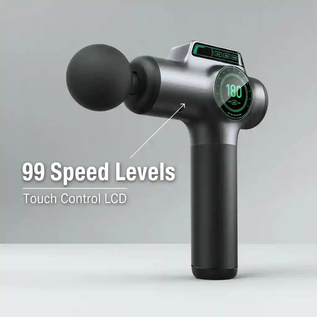Deep Tissue Massage Gun for Muscle Recovery - Grey, Portable Tidesmit Fascia Gun Tidesmit