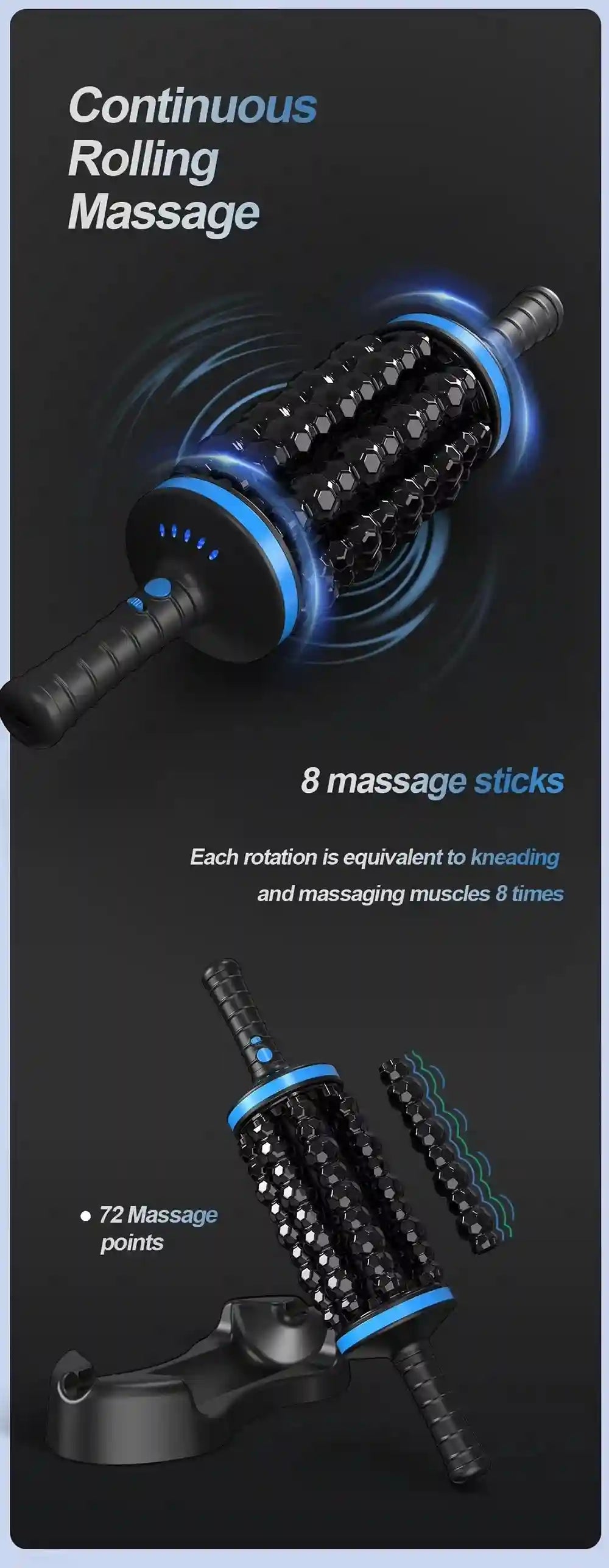 Electric Massager: Rechargeable Deep Tissue Tool for Muscle Relief Massage Roller Tidesmit