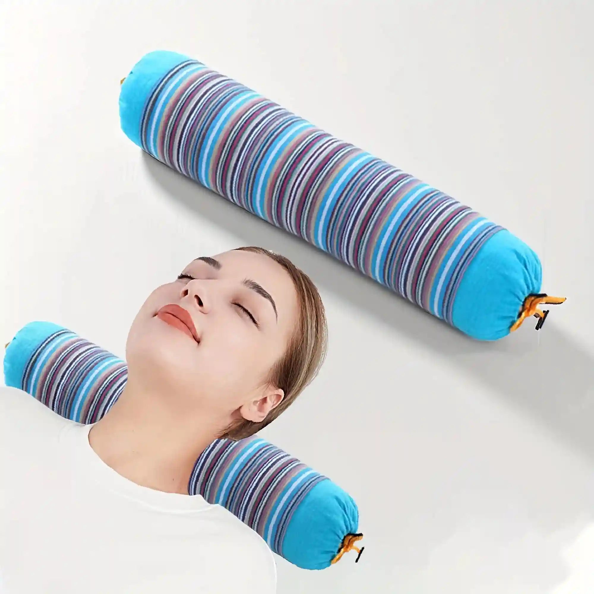 Buckwheat Husk Cervical Pillow for Neck Pain Relief - Ergonomic Support Massage Roller Tidesmit