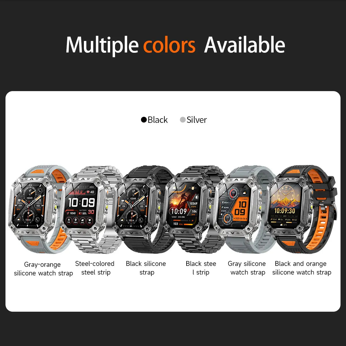 YLL-AK86 Outdoor Sport for Smart Watch Fitness Tracker Sleep Tracker IP67 AMOLED Screen Heart Rate Monitor Magnetic Charging