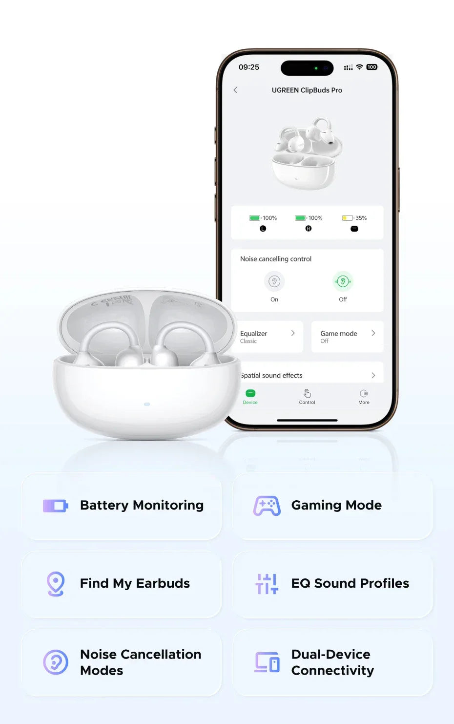 Open Ear Wireless Headphones, 32H Playtime - Tidesmit Audio Tidesmit