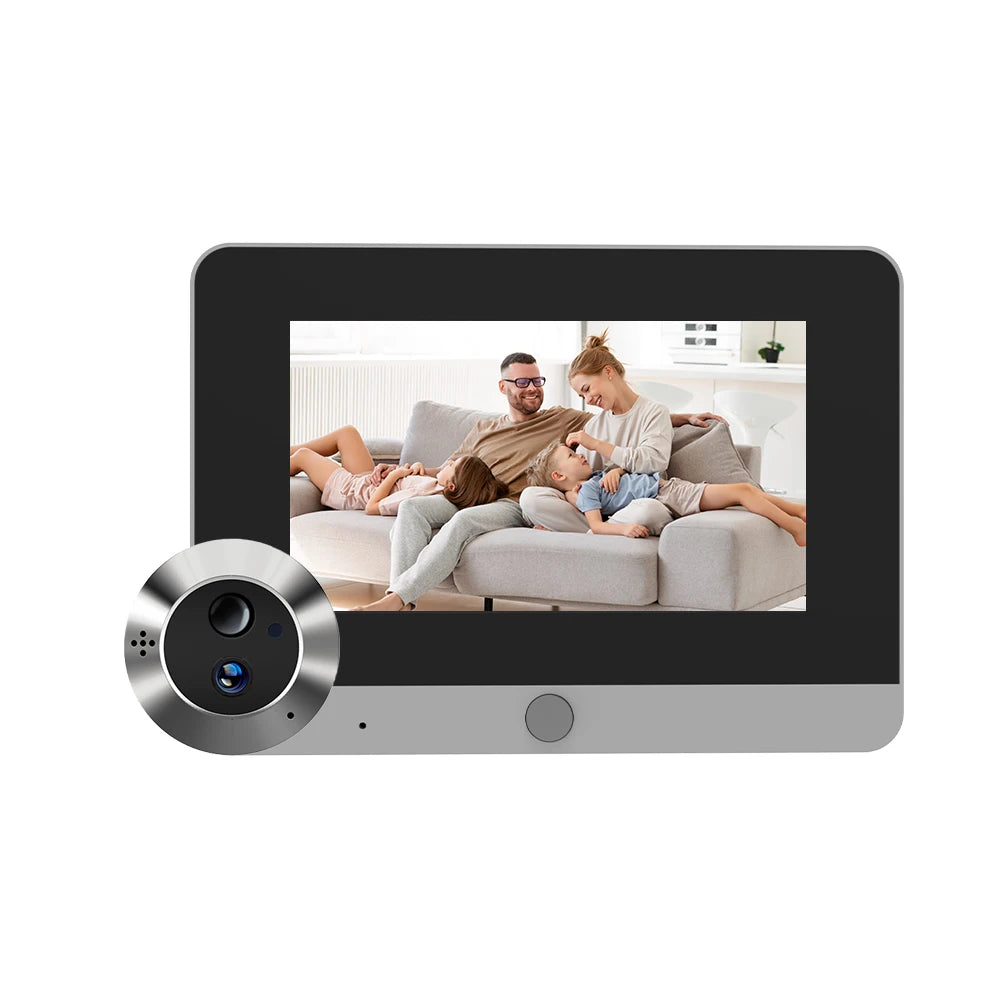 5Inch 10000mAh Two Way Audio 2MP Tuya SmartLife WiFi Digital Door Eye Peephole Viewer Infrared 940NM Night Vision PIR Camera