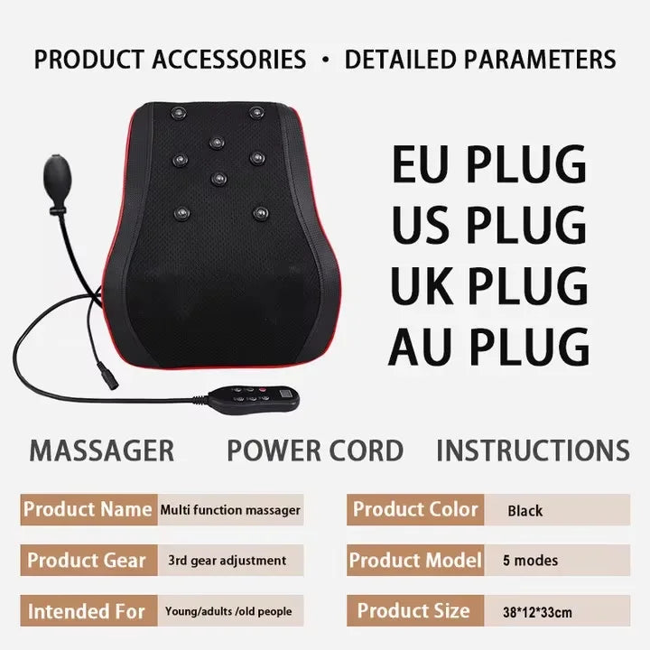 Shiatsu Neck and Back Massager with Heat and Airbag Therapy Relaxation Treatment Upgrade With airbag Tidesmit