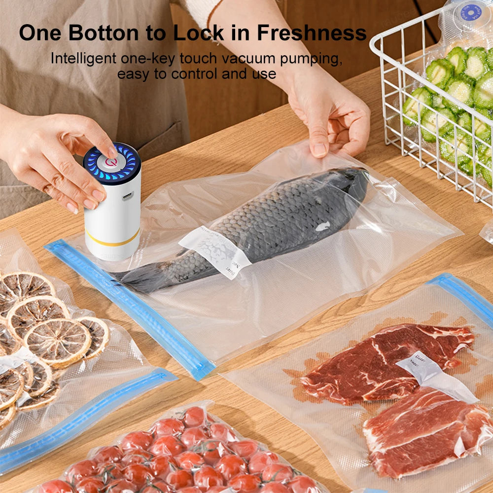 Electric Vacuum Sealer Pump USB Rechargeable Mini Handheld Vacuum Sealing Bags Pump For Food Storage Sealer Portable Vacuum Pump