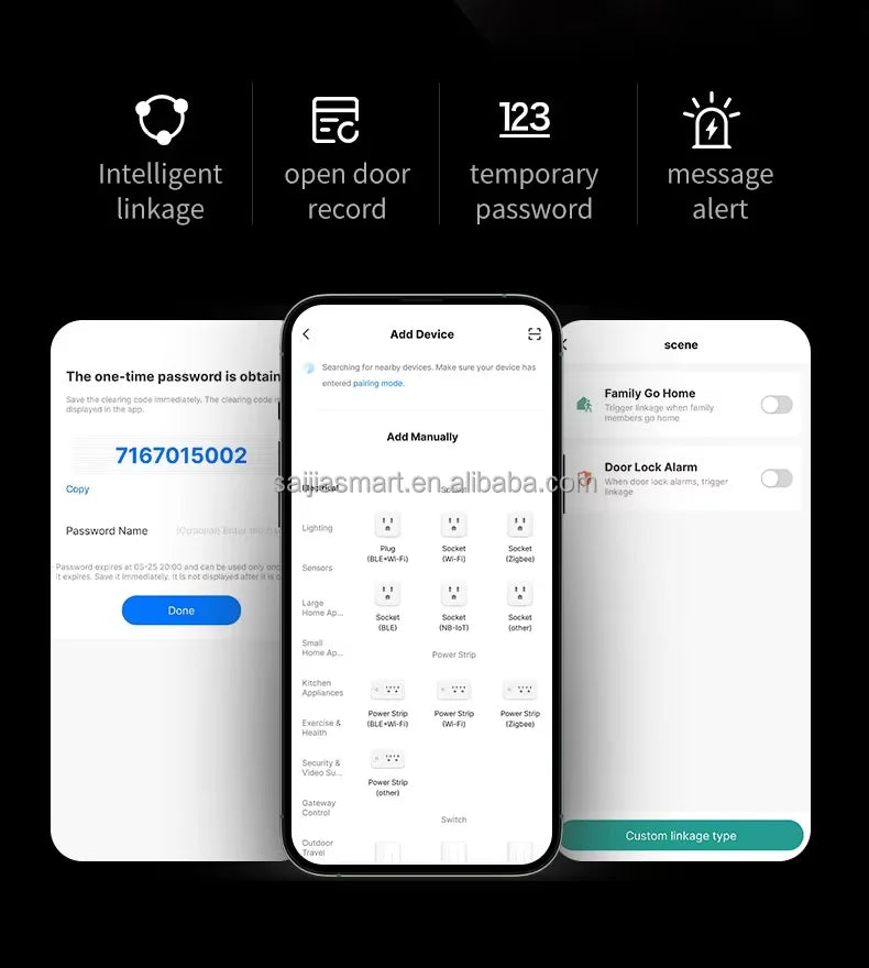 Gate Security Intelligent Combination Tuya Handle Digital Fingerprint Smart Door Locks With Camera