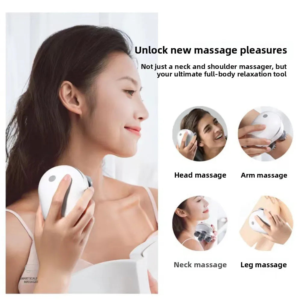Electric Scalp Massager | Cordless Stress Relief Device for Home Spa Relaxation Treatment Tidesmit