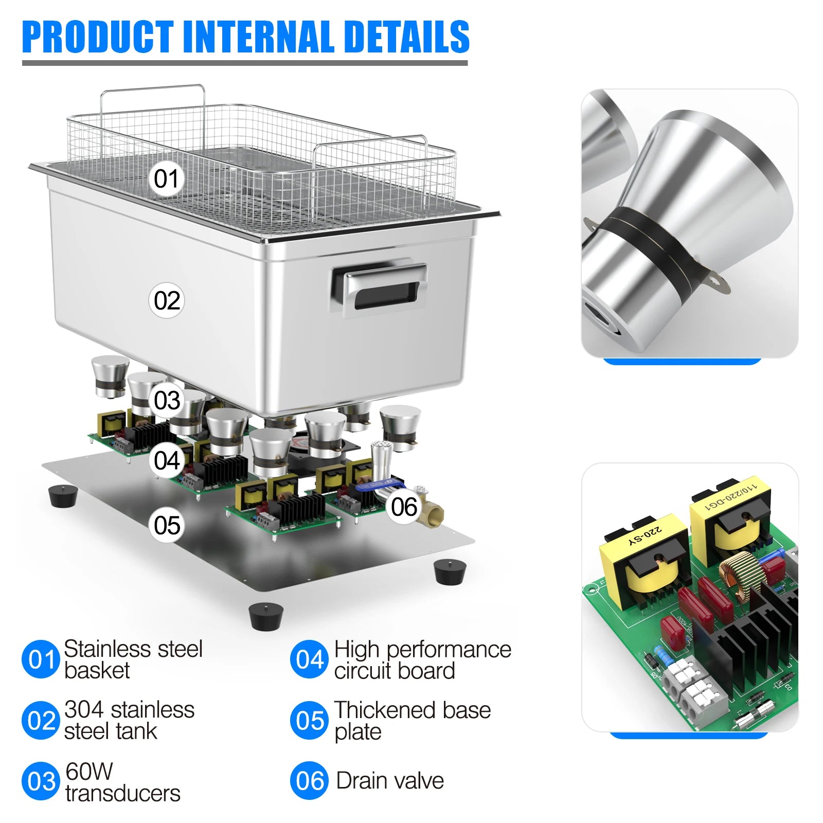 Tidesmit 3.2L 180W Ultrasonic Cleaner for dental and manicure tools displaying digital control panel features