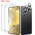 Samsung Galaxy Screen Protector, 2 Pack Tempered Glass 9H Hardness Bundle 2 Glass 2 Camera Fingerprint Scanning Tidesmit