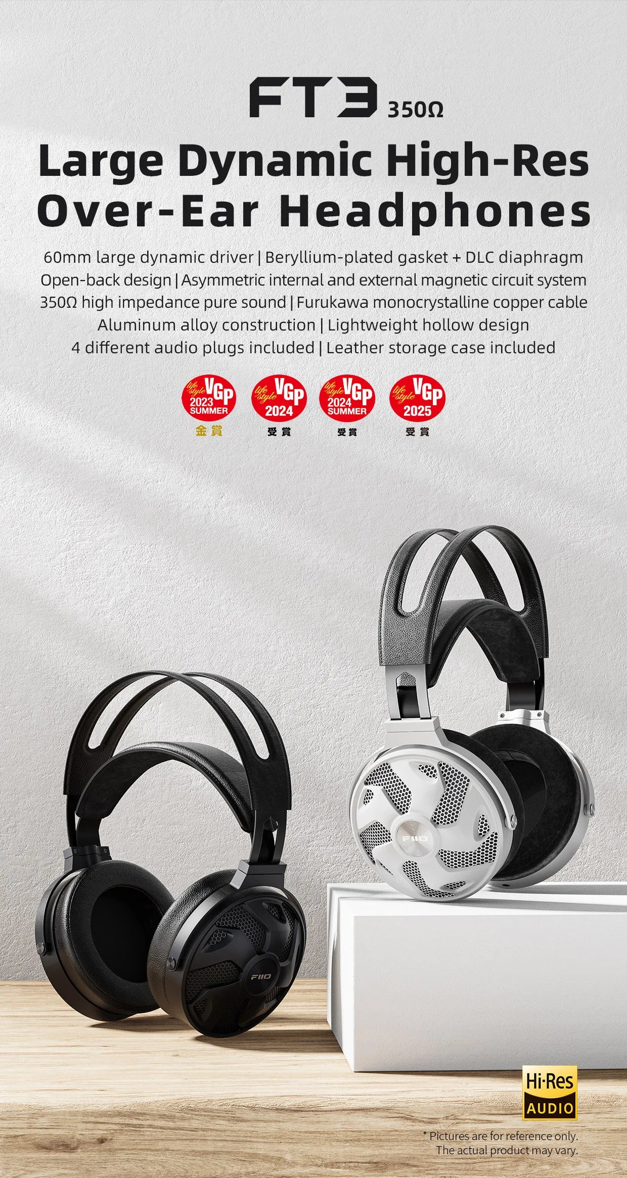 FiiO FT3 Open-Back Headphones with 60mm Dynamic Drivers Tidesmit