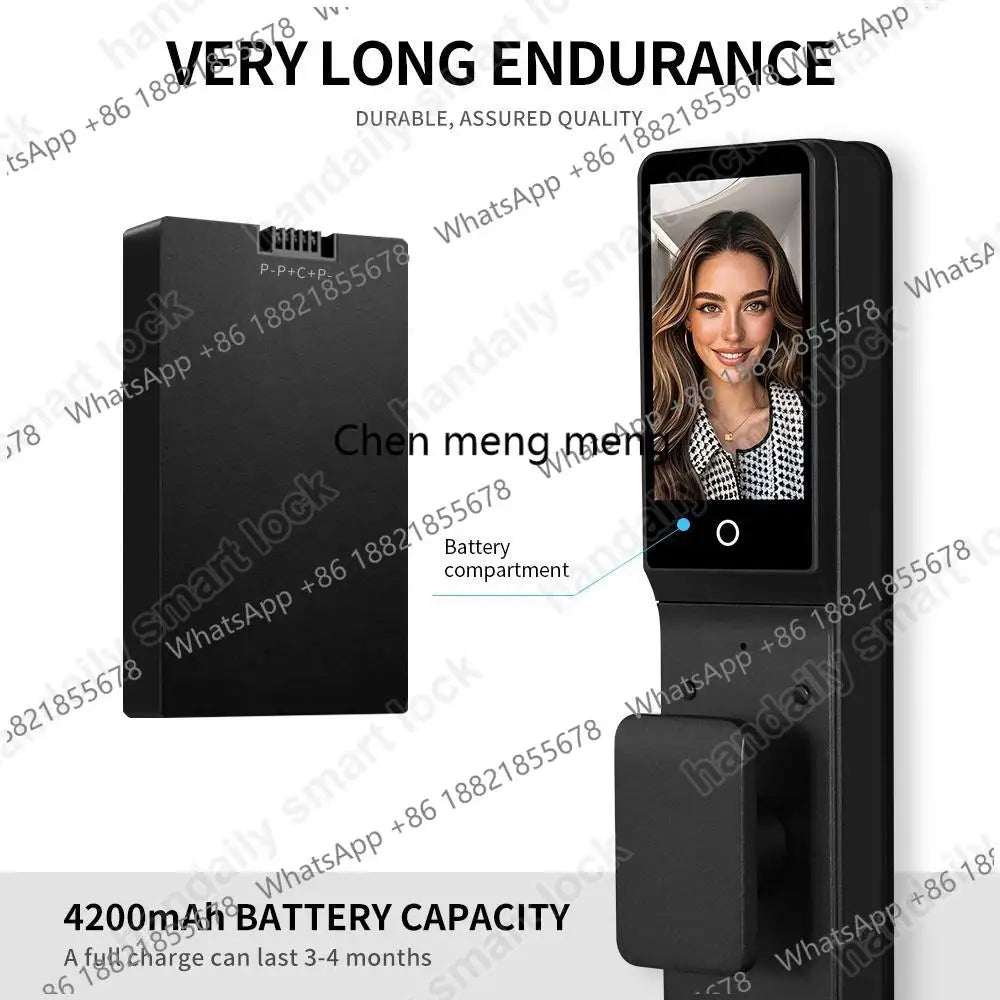 Face Recognition Smart Door Lock Israel Mortise Wifi Fingerprint Cerradura Tuya Inteligente Digital Lock With Camera For Home