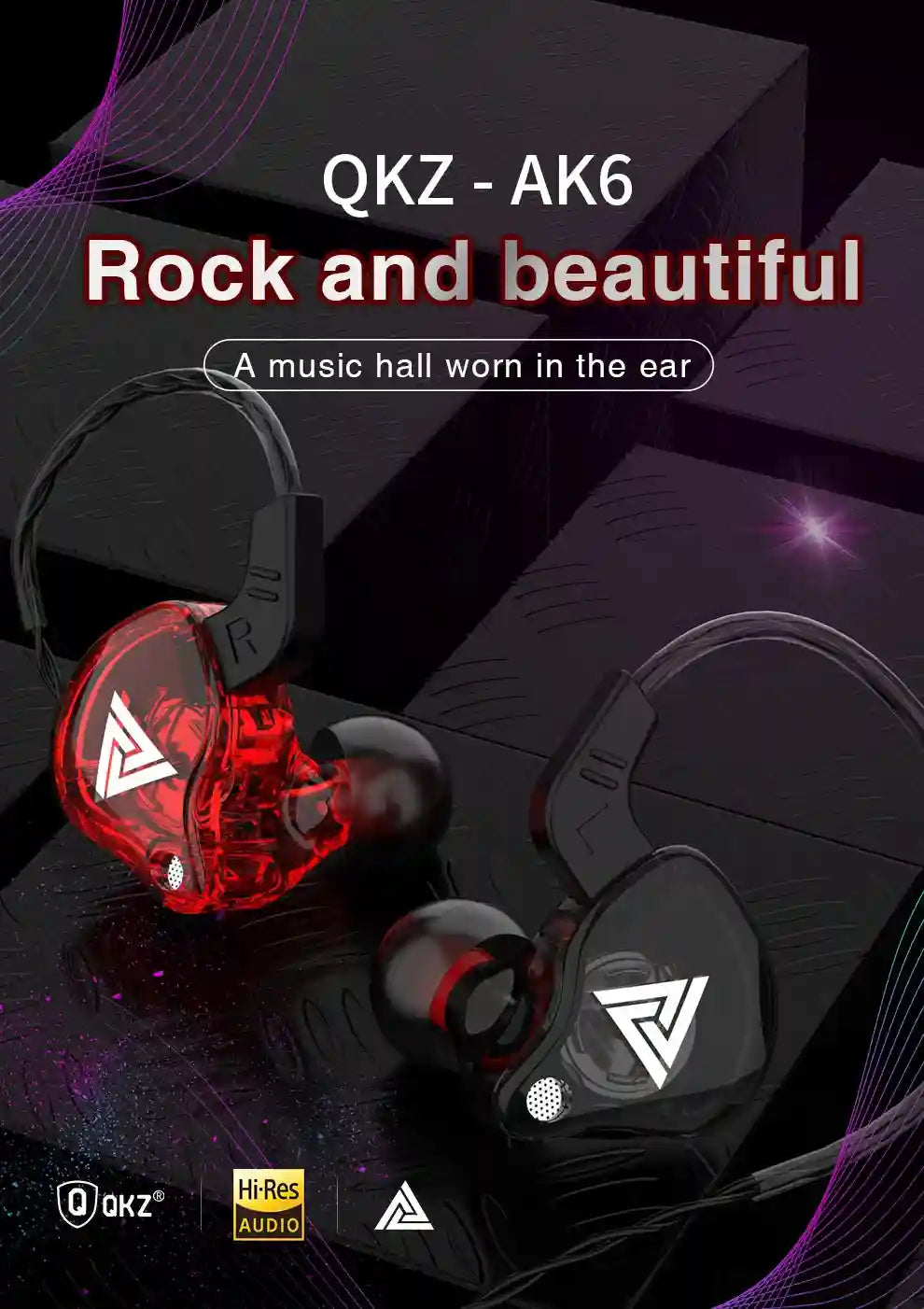 Wired In-Ear Earphones with HiFi Bass and Mic - AK6 Series Tidesmit