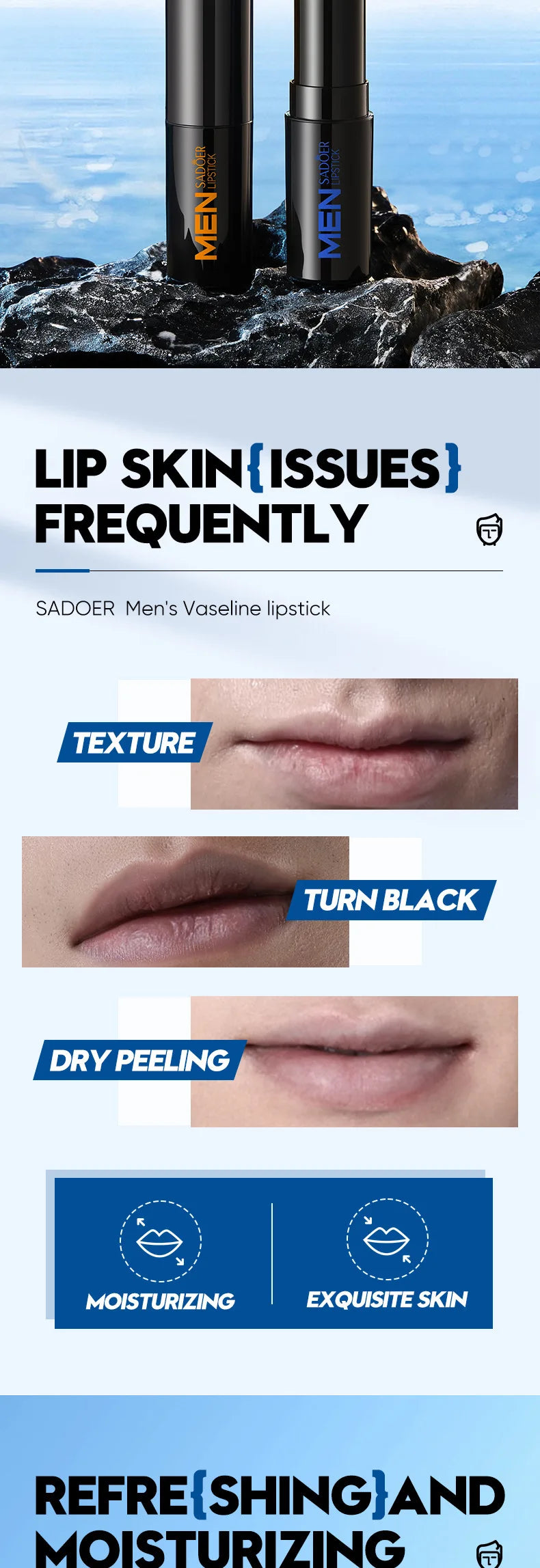 Mens Lip Balm - Deep Hydration & Repair Treatment | Tidesmit Lip Care Tidesmit