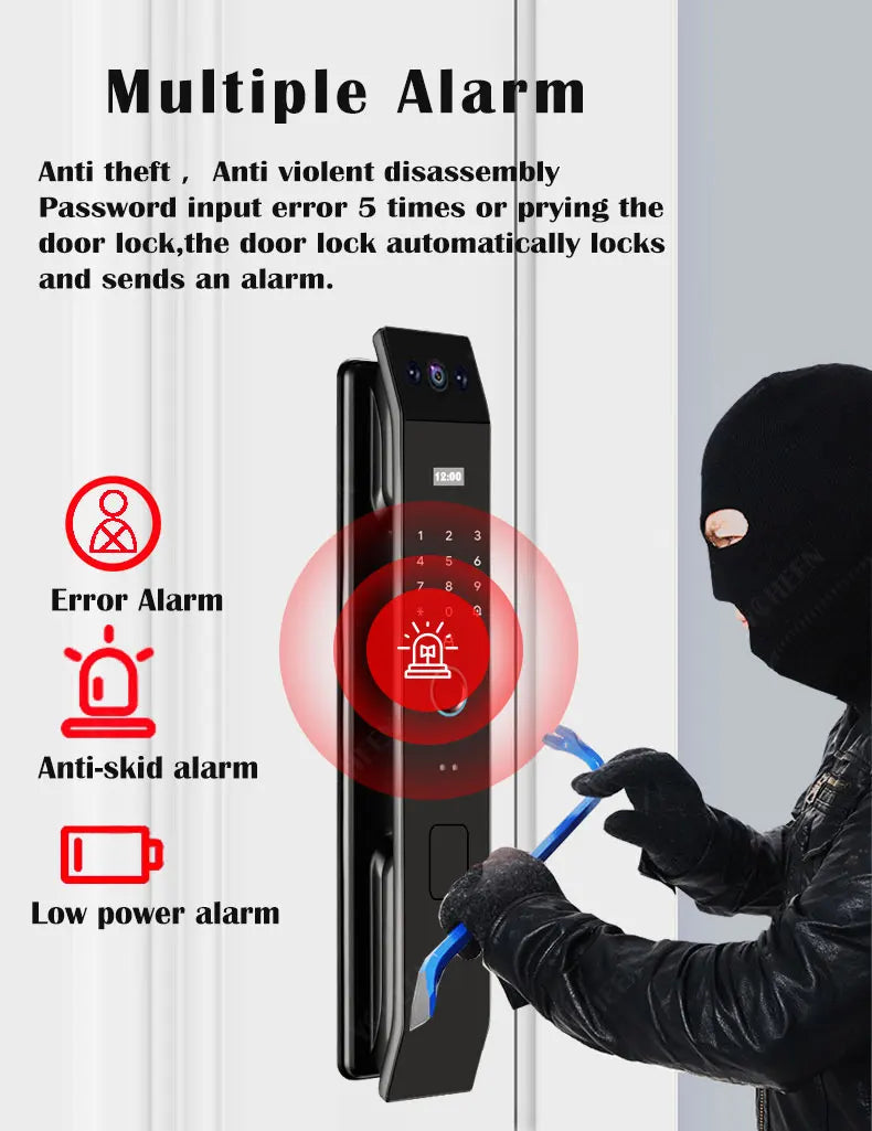 3D Face Recognition Door Lock Tuya App Can Video Intercom Unlock Digital Smart Lock Fingerprint Key Card Nfc Phone Lock