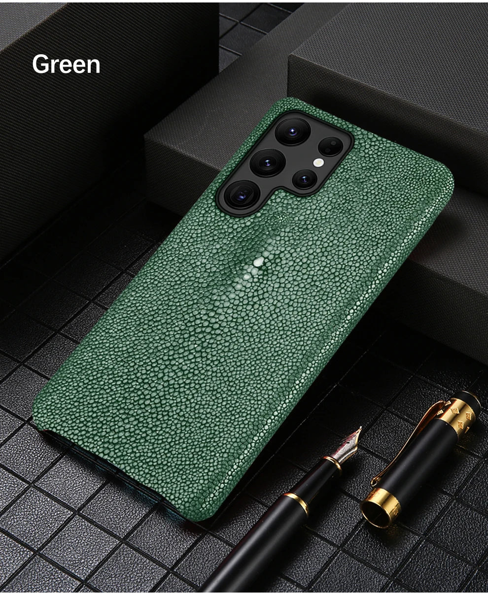 Stingray Leather Phone Case for Galaxy S24 S23 Ultra | Slim Drop Protection Tidesmit