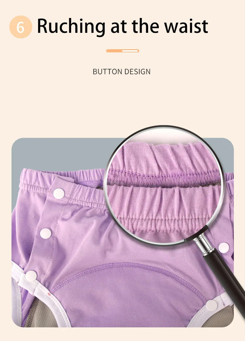 BIAI 1pc Cotton Adult Cloth Diapers Reusable Incontinence in Adult Cloth Nappies Washable Diaper Pants for Adults Teenage Gift