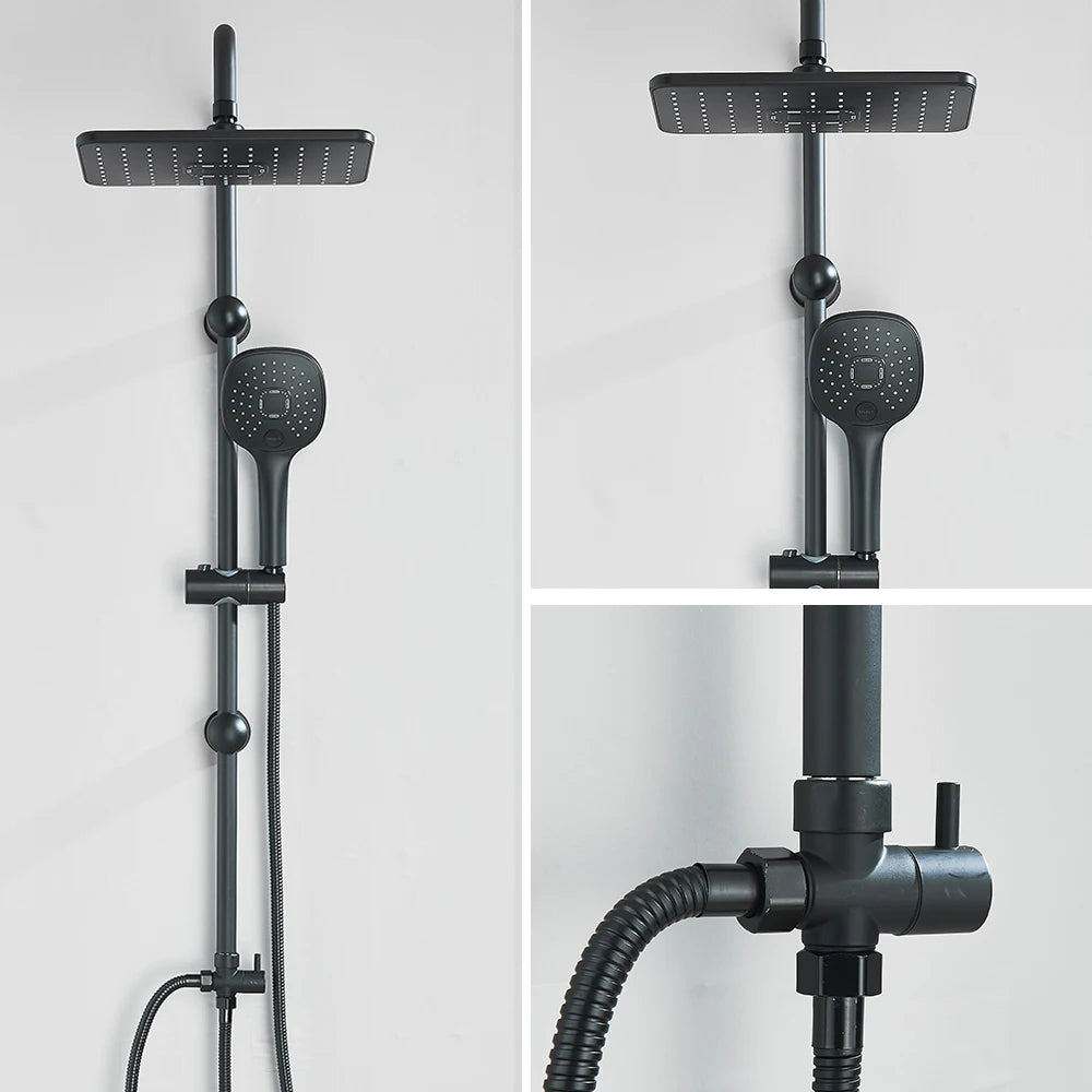 Rain Shower System With Handheld Shower Without Mixer For Bath Shower Wall Mounted Hot Cold Shower System for Bathtub