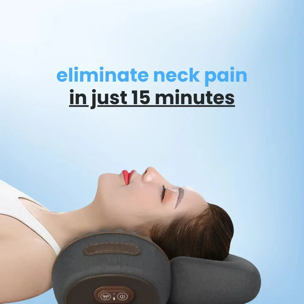 Heated Neck Massager Pillow | Deep Tissue Cervical Traction | Space Gray Massage Cushion Tidesmit