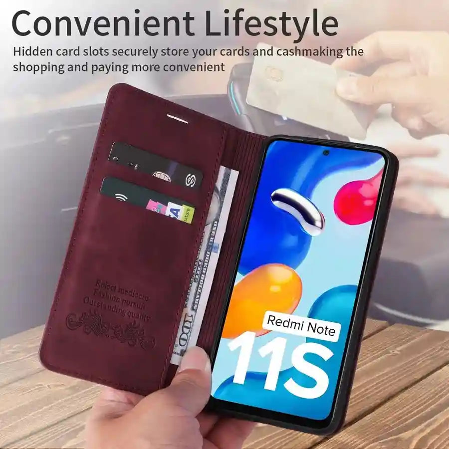 Flip Wallet Phone Case for Xiaomi Redmi Note 11 - Military-Grade Protection Tidesmit