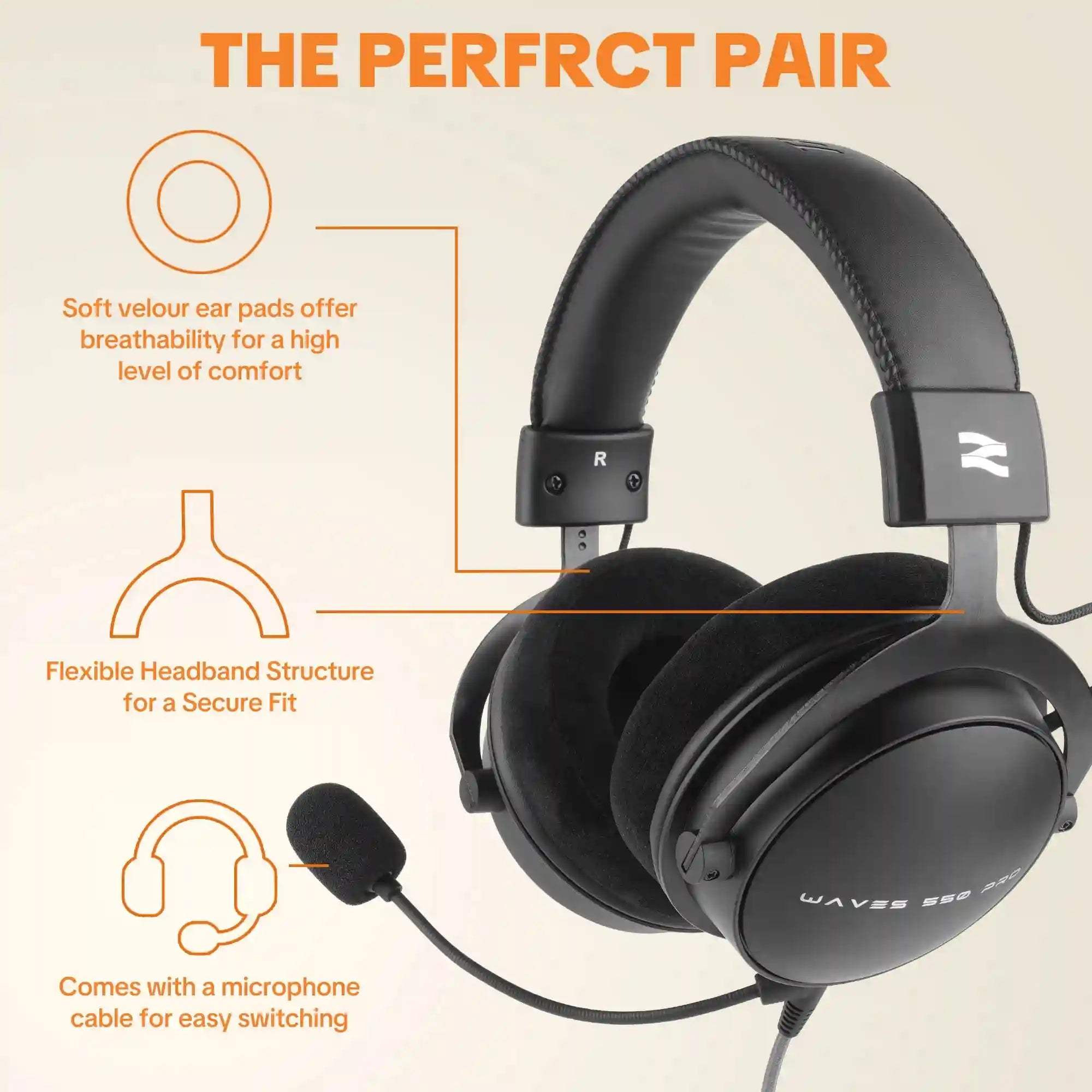 Studio Monitor Over-Ear Headphones - W550x Professional Audio Tidesmit