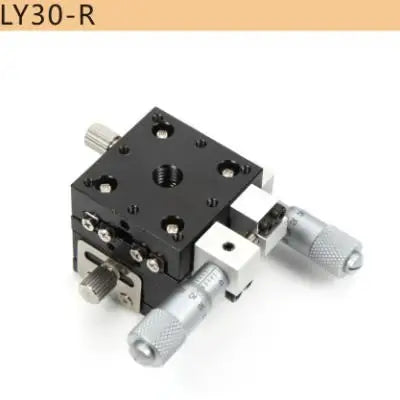 Manual micrometer sliding stage, LY30-R, black platform with right-side micrometer dials