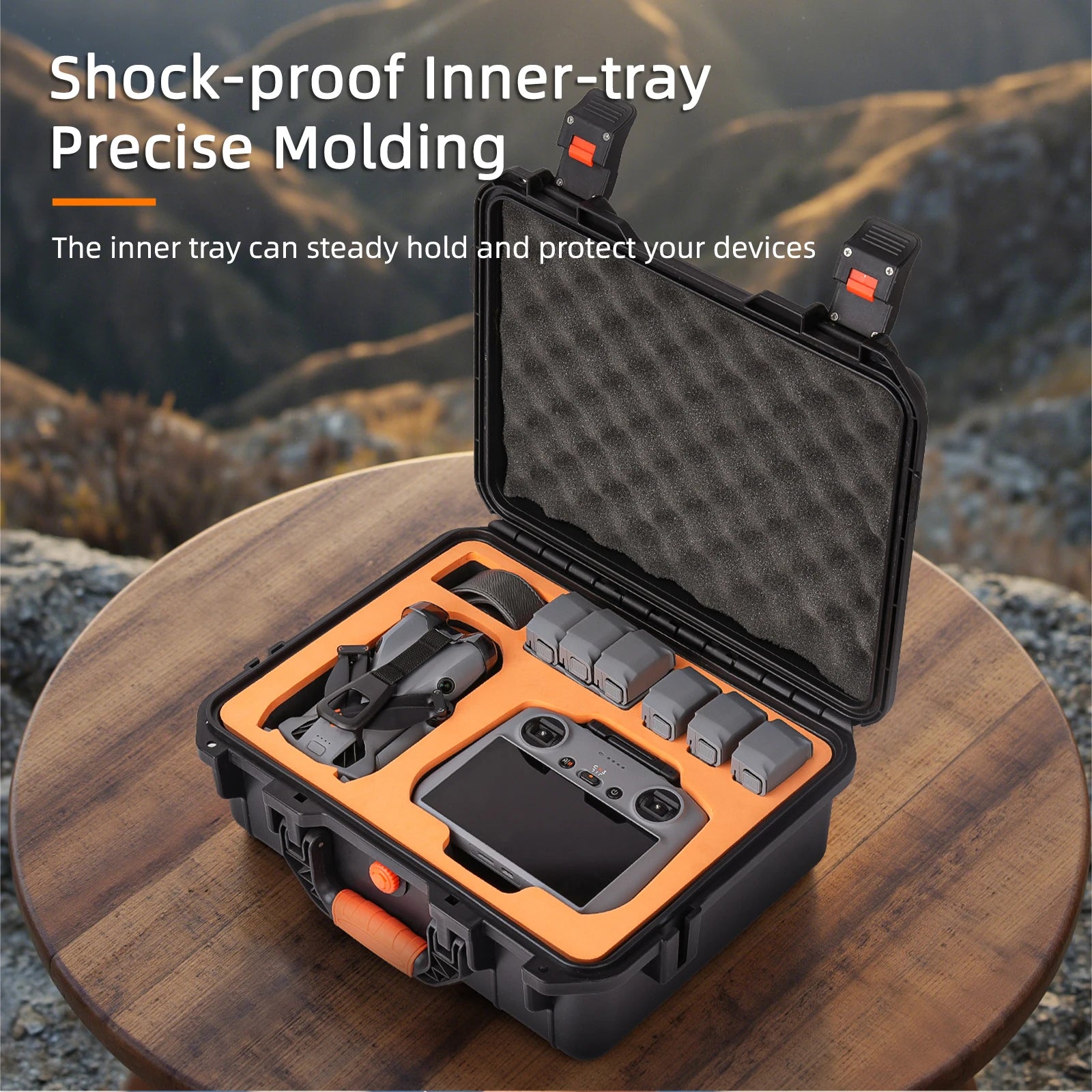 DJI Mini 5 Pro Carrying Case - Waterproof Hard Shell Black Tidesmit