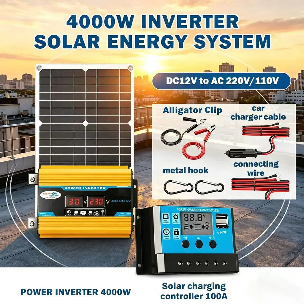 6000W Solar Generator Kit, 300W Dual-Side Panel & 100A MPPT Smart Controller for Farm, RV, Camping, Off-Grid & Emergency