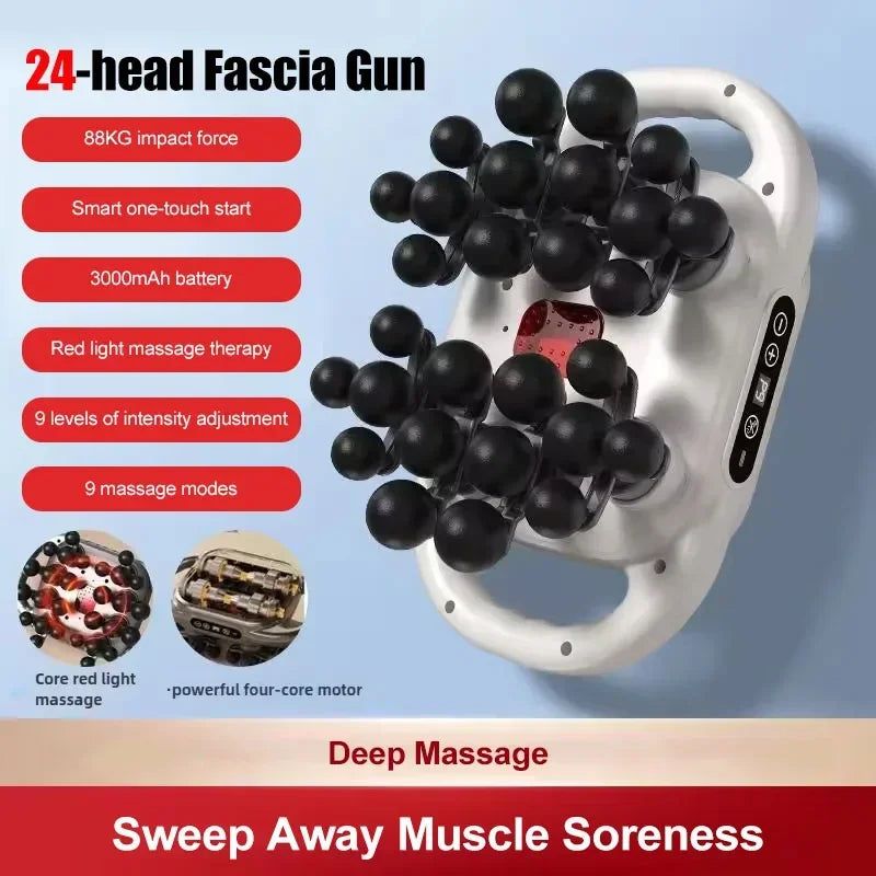Tidesmit Fascia Gun Deep Tissue Massager – 24 Head Recovery Tool Fascia Gun 24 head-white Tidesmit