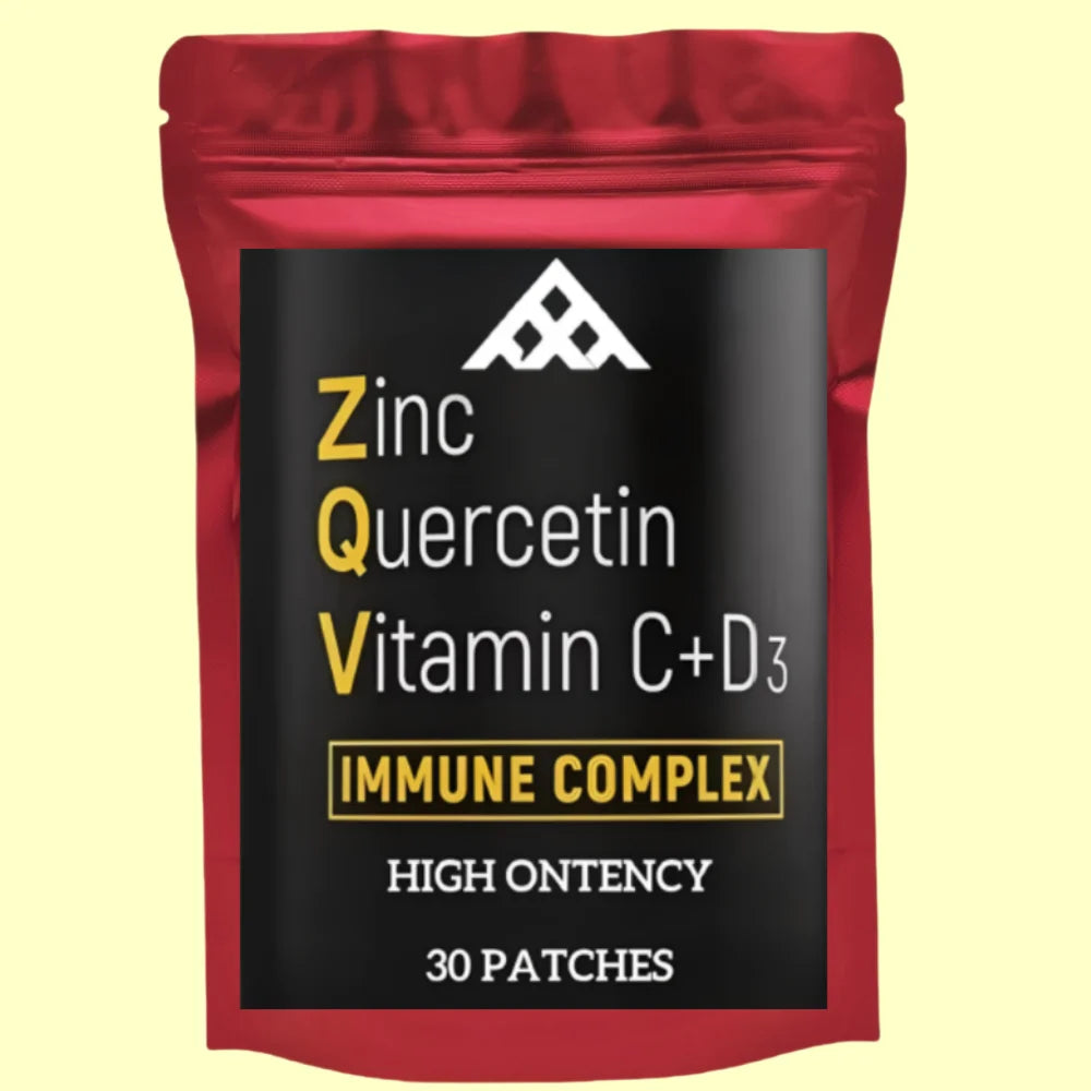 Zinc Quercetin Transdermal with Black Seed Zinc Picolinate Vitamin C Vitamin D3 Respiratory Support 30 Patches