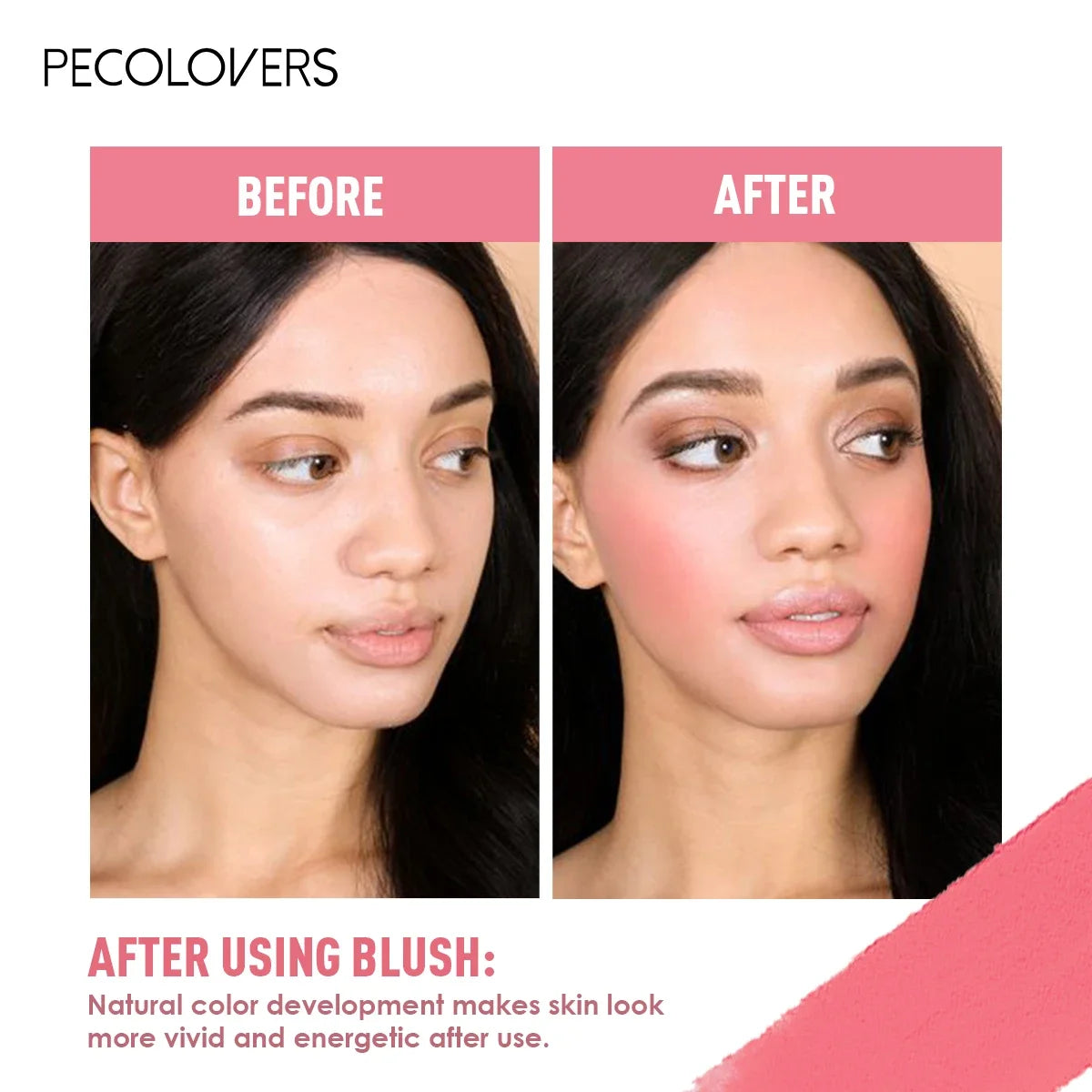 Tidesmit Lasting Rose Orange cream blush texture close-up for soft mist brightening cheek contour makeup