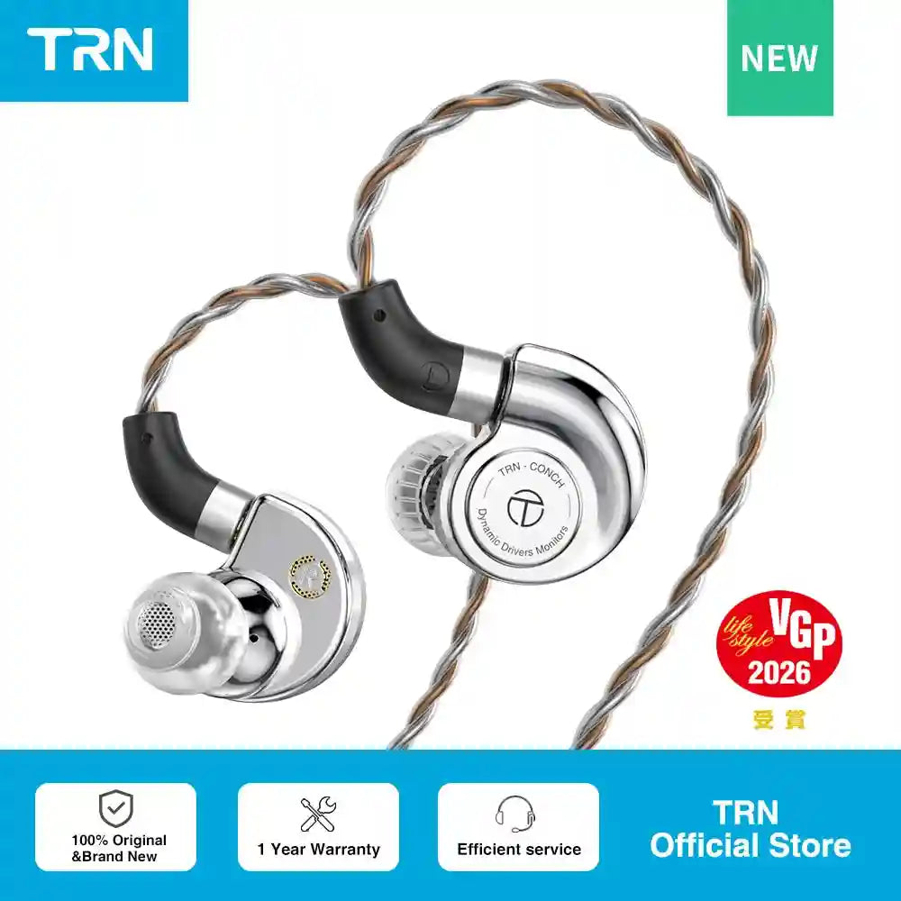 TRN Conch IEMs with DLC Dynamic Driver and Precision Tuning Nozzles Tidesmit
