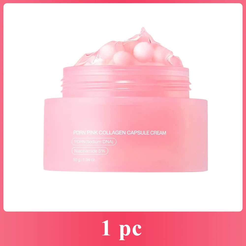 Nicotinamide Infiltrated Pink Collagen Capsule Cream A Facial Moisturizing Product Is Used for Anti-wrinkle And Moisturizing