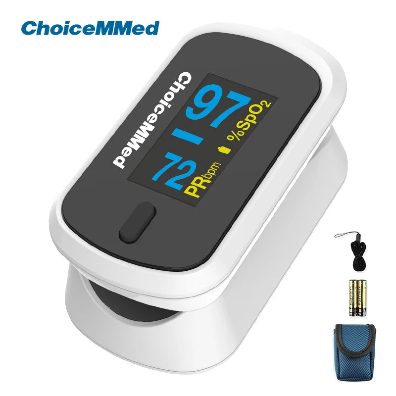 ChoiceMMed Medical Finger Pulse Oximeter Blood Oxygen Saturation Meter Heart Rate Monitor Child Pulse Oxiometer OLED Oximetro