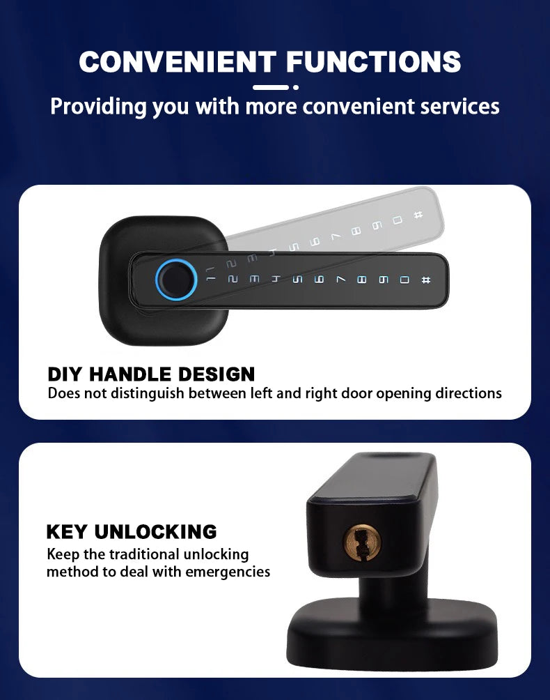 Fingerprint Door Lock: Tuya Bluetooth Smart Entry - M6 Series Tidesmit